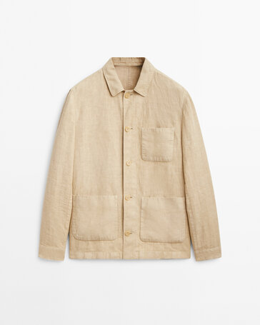 Matching dyed linen overshirt