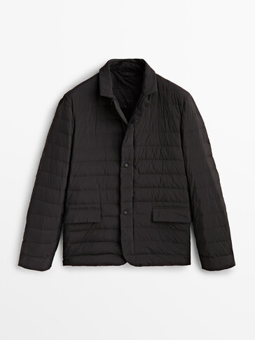 Lightweight puffer blazer with down and feather filling