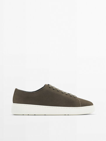 Soft split suede trainers