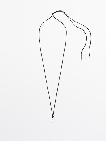 Long cord necklace with droplet detail