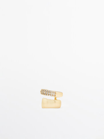 拼接闪亮水钻缀饰手镯