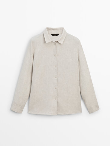 Melange 100% linen shirt
