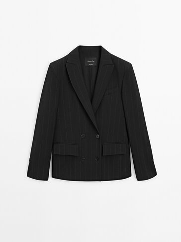 Pinstripe suit blazer