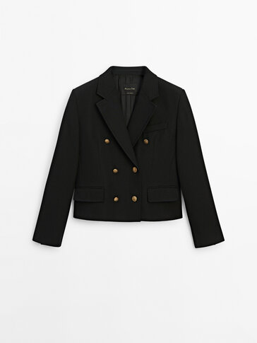 Double-breasted blazer with golden buttons