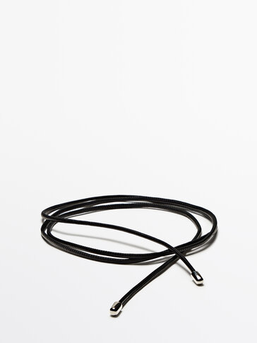 Leather cord belt with knot detail