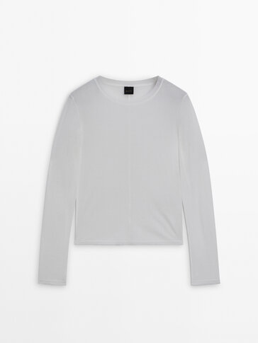 Long sleeve fitted cotton shirt