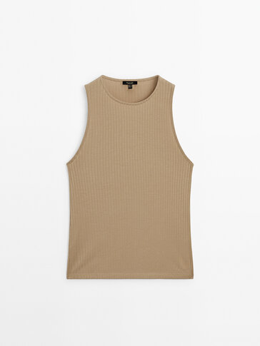 Ribbed lyocell blend T-shirt