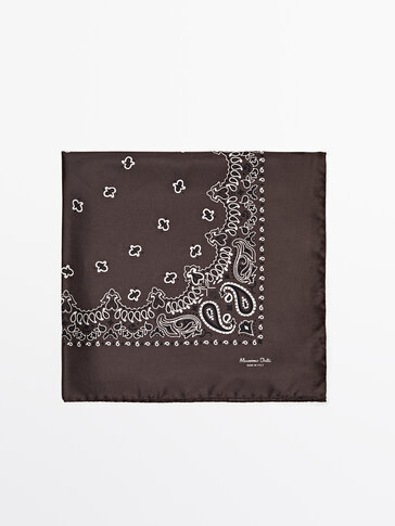 100% silk paisley print scarf
