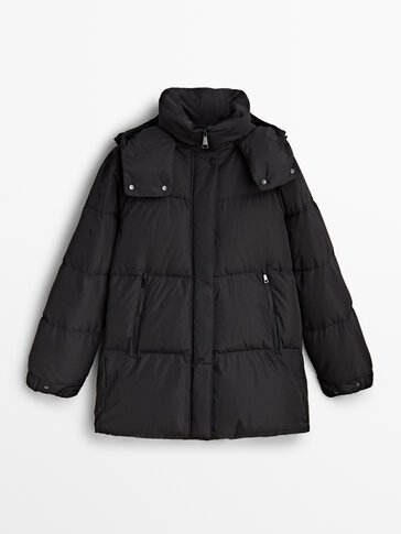 Padded technical jacket with down and feather filling
