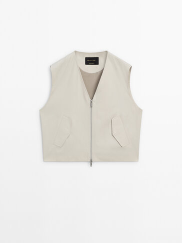 Double zip gilet with pockets