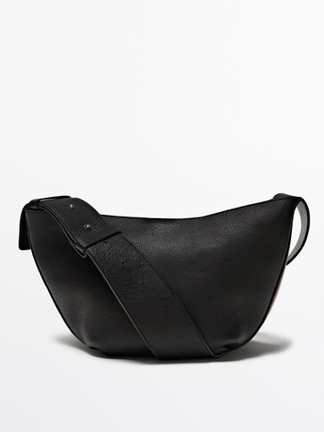 Tumbled nappa leather crossbody bag