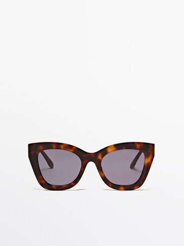 Tortoiseshell effect cateye sunglasses