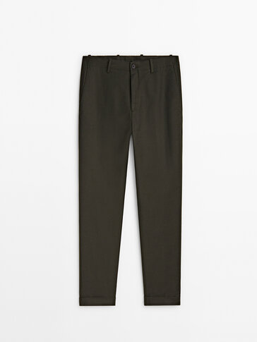 Relaxed fit twill chino trousers