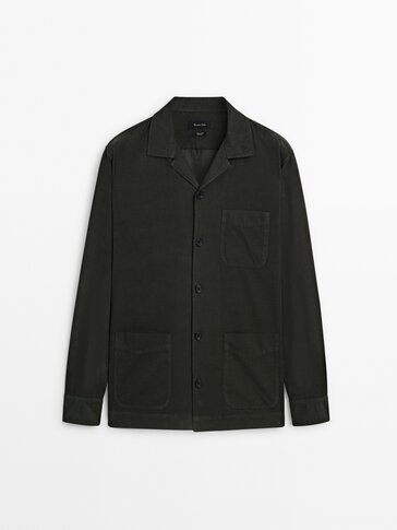 Needlecord overshirt with pockets
