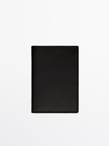 Vertical leather wallet