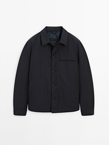 Cotton blend overshirt with chest pocket