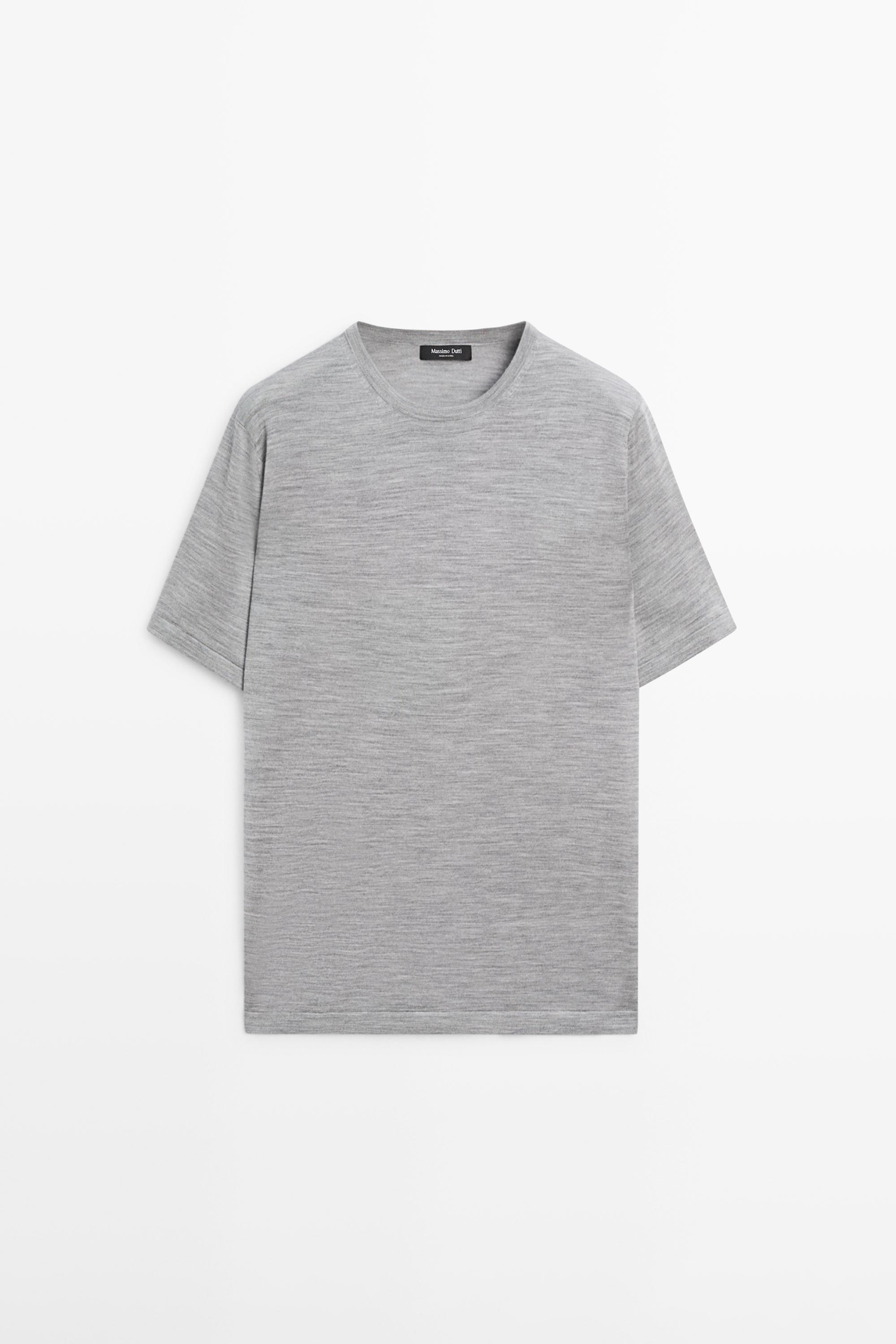 Wool blend knit T-shirt