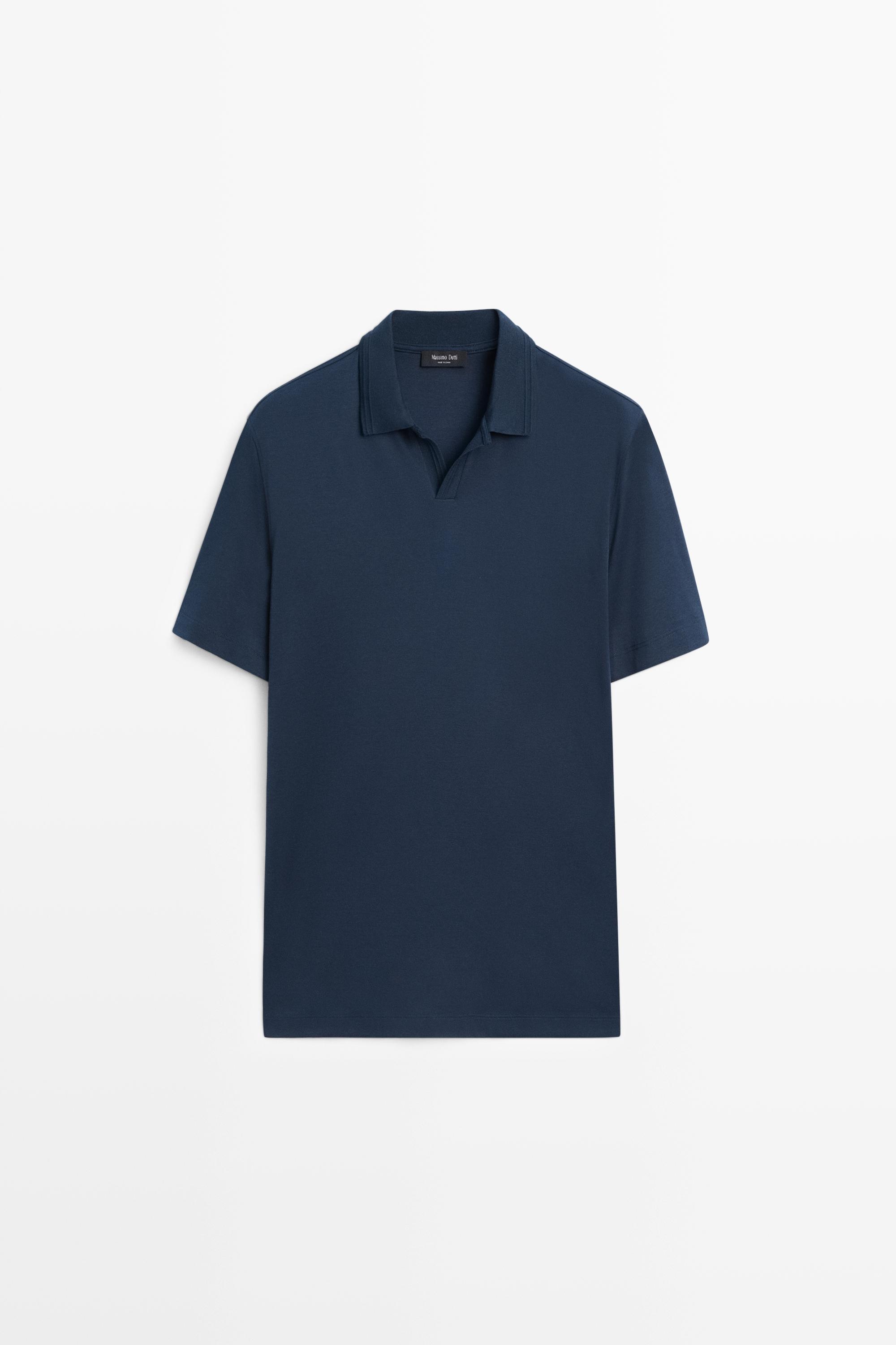100% cotton V-neck knit polo