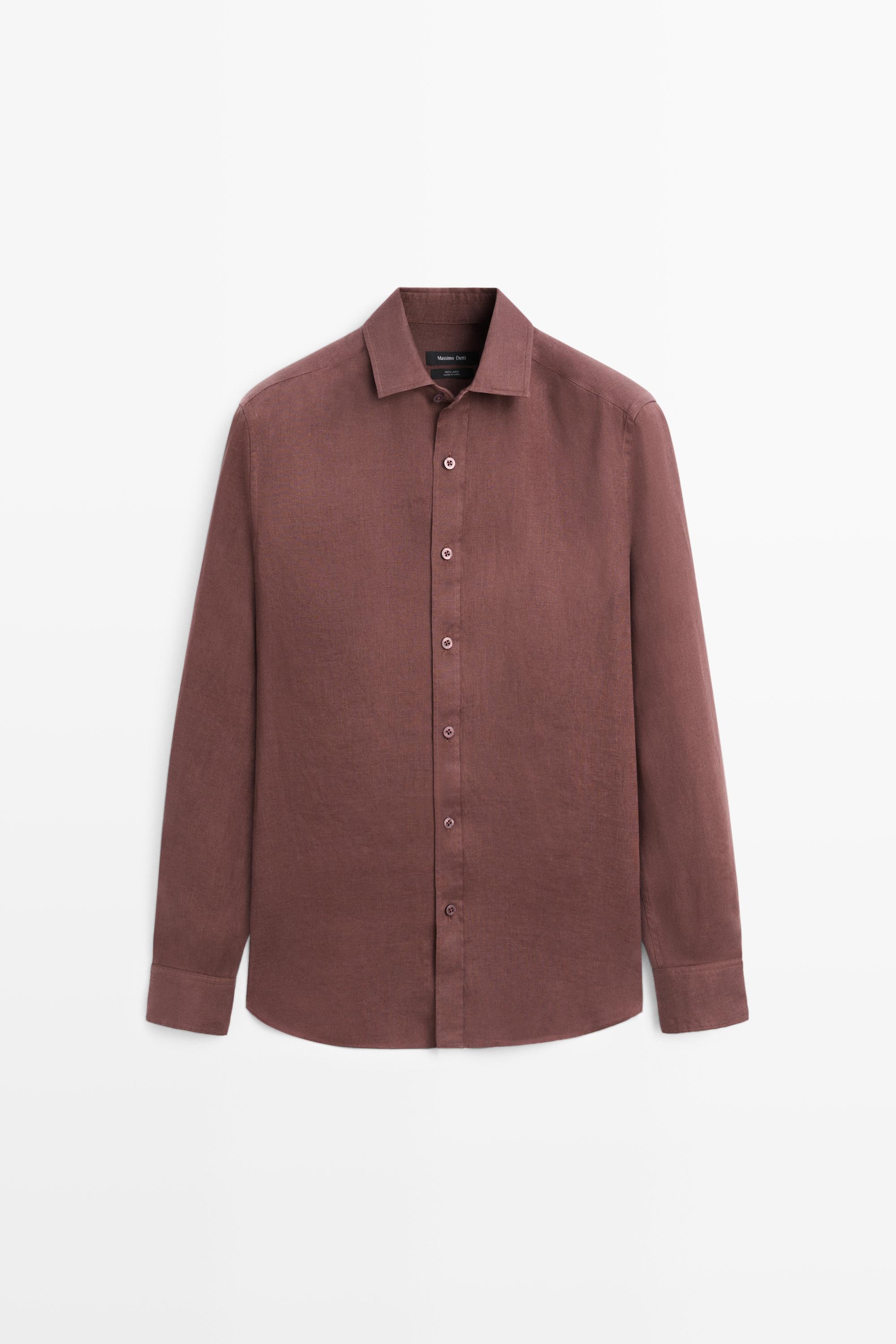 Slim fit 100% linen shirt