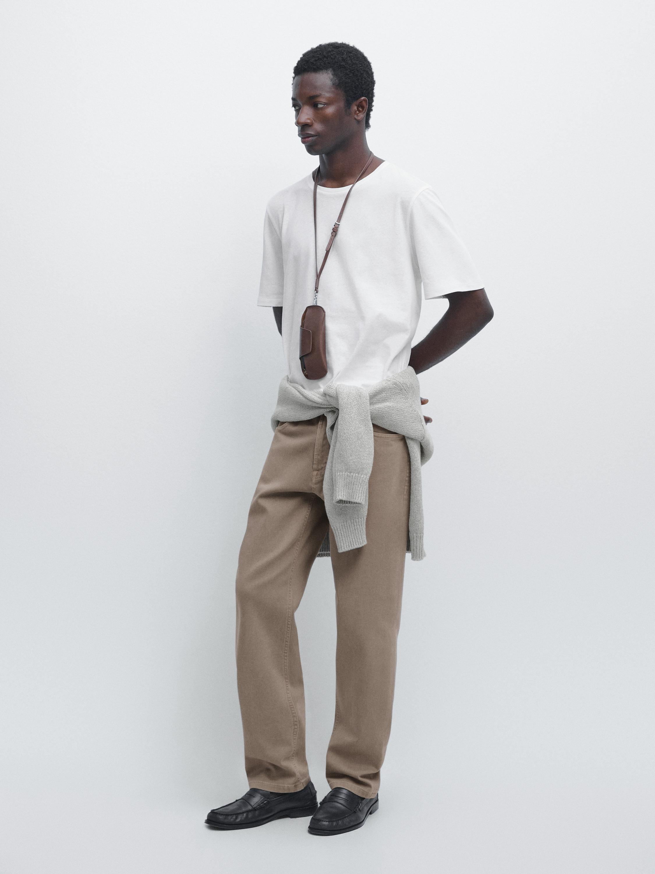 Short sleeve linen and cotton T-shirt