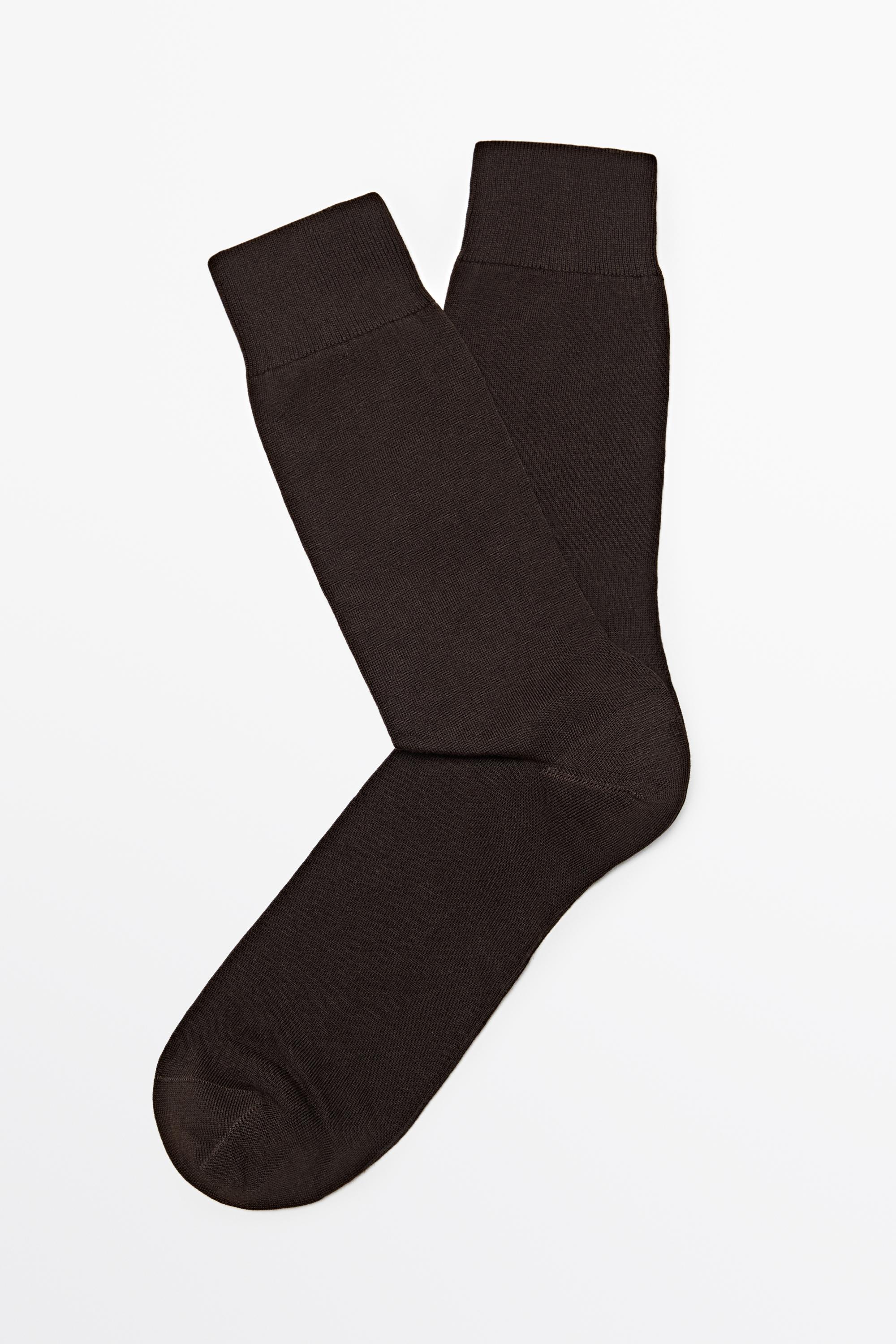 Plain cotton blend knit socks