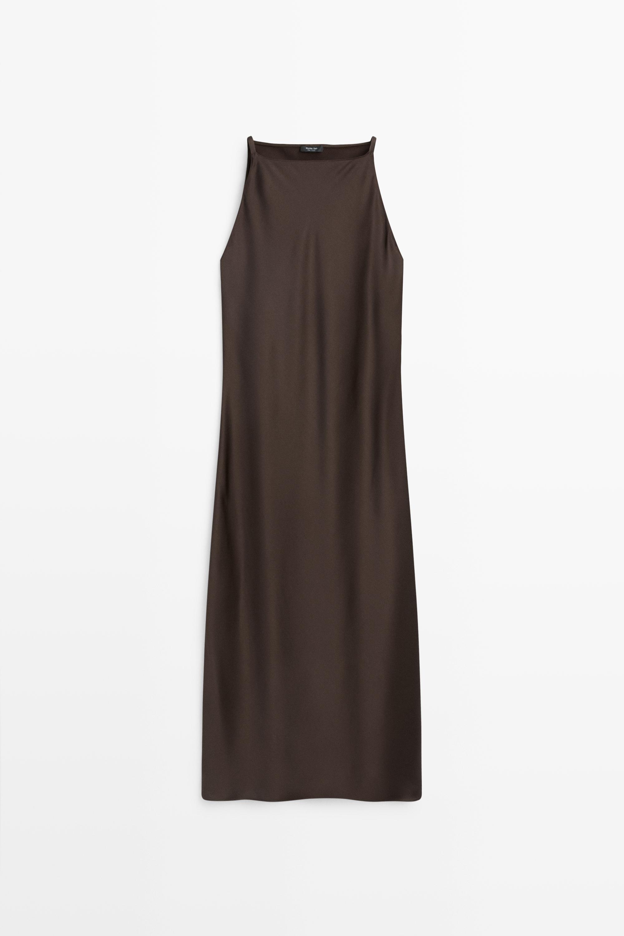 Satin flowing midi dress