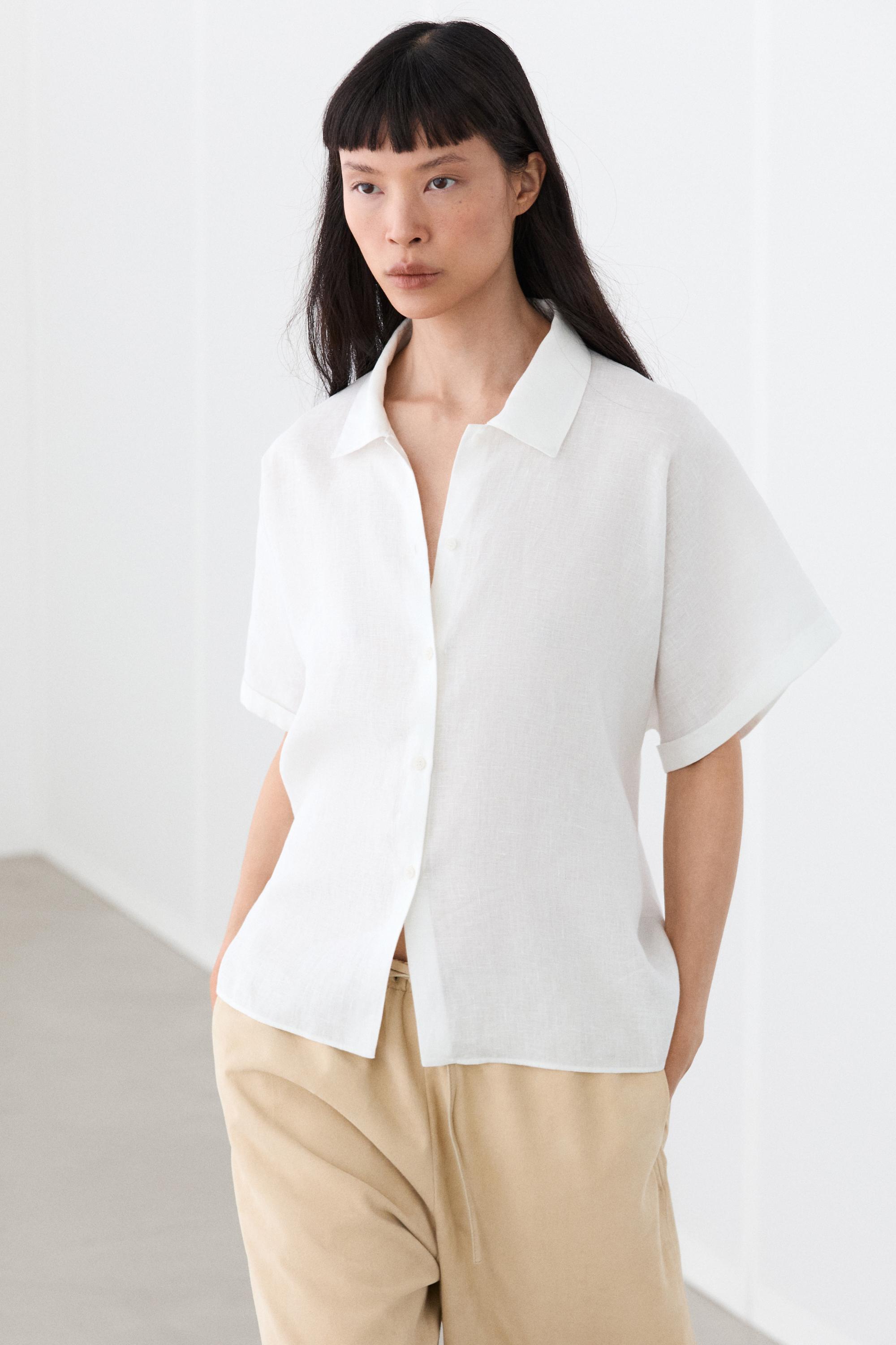 100% linen short sleeve shirt