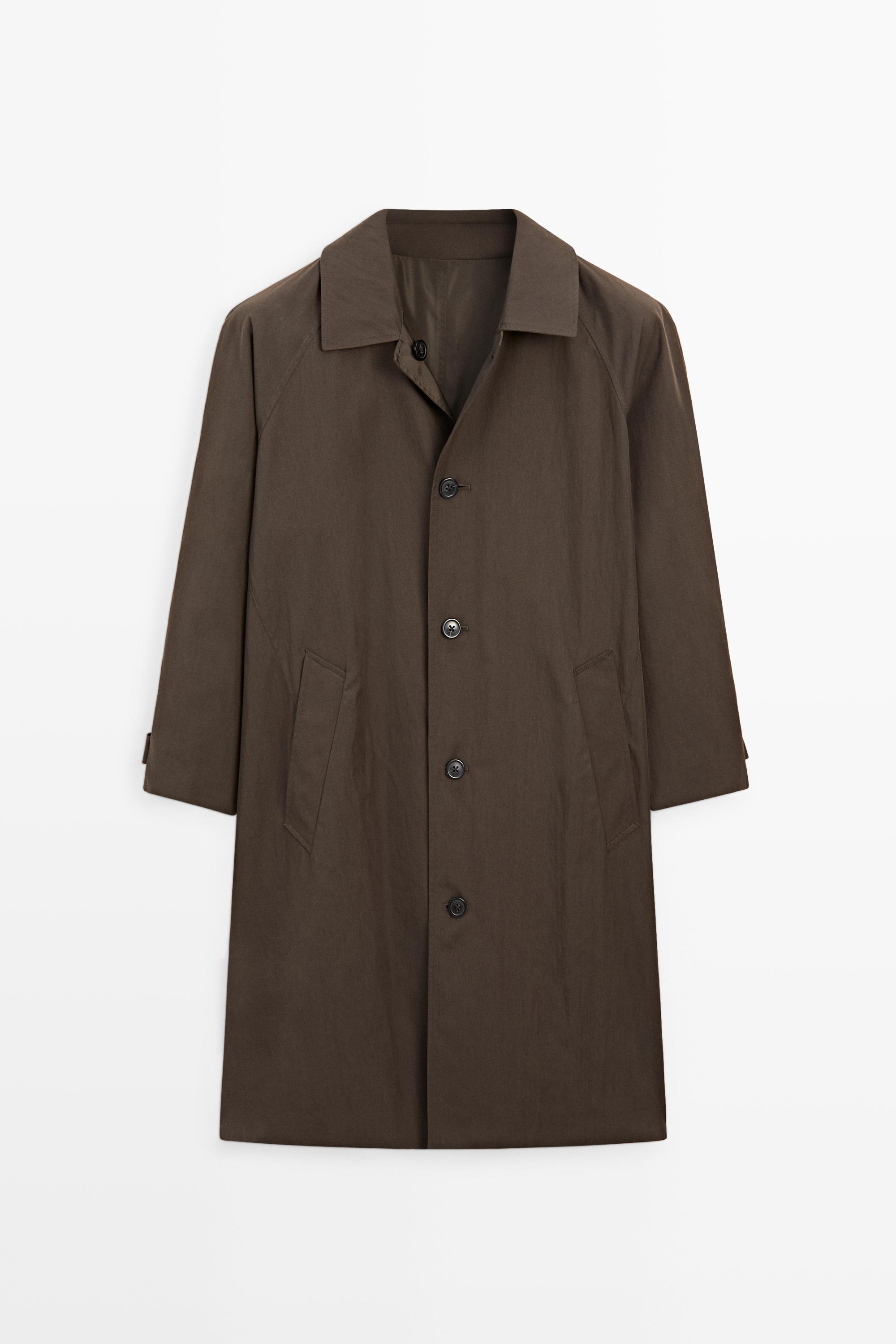 Long reversible trench coat