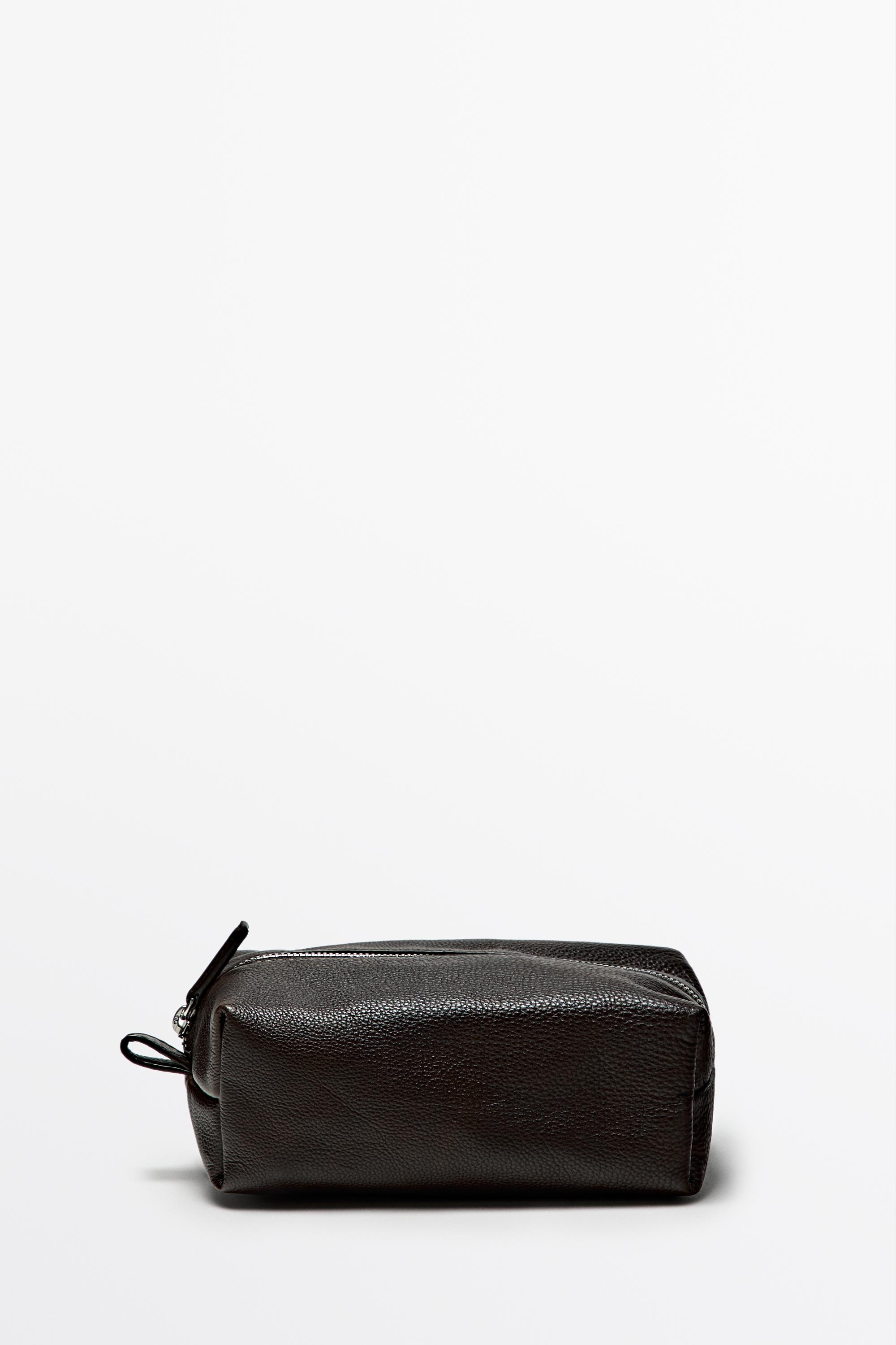 纳帕软面皮拉链梳洗包