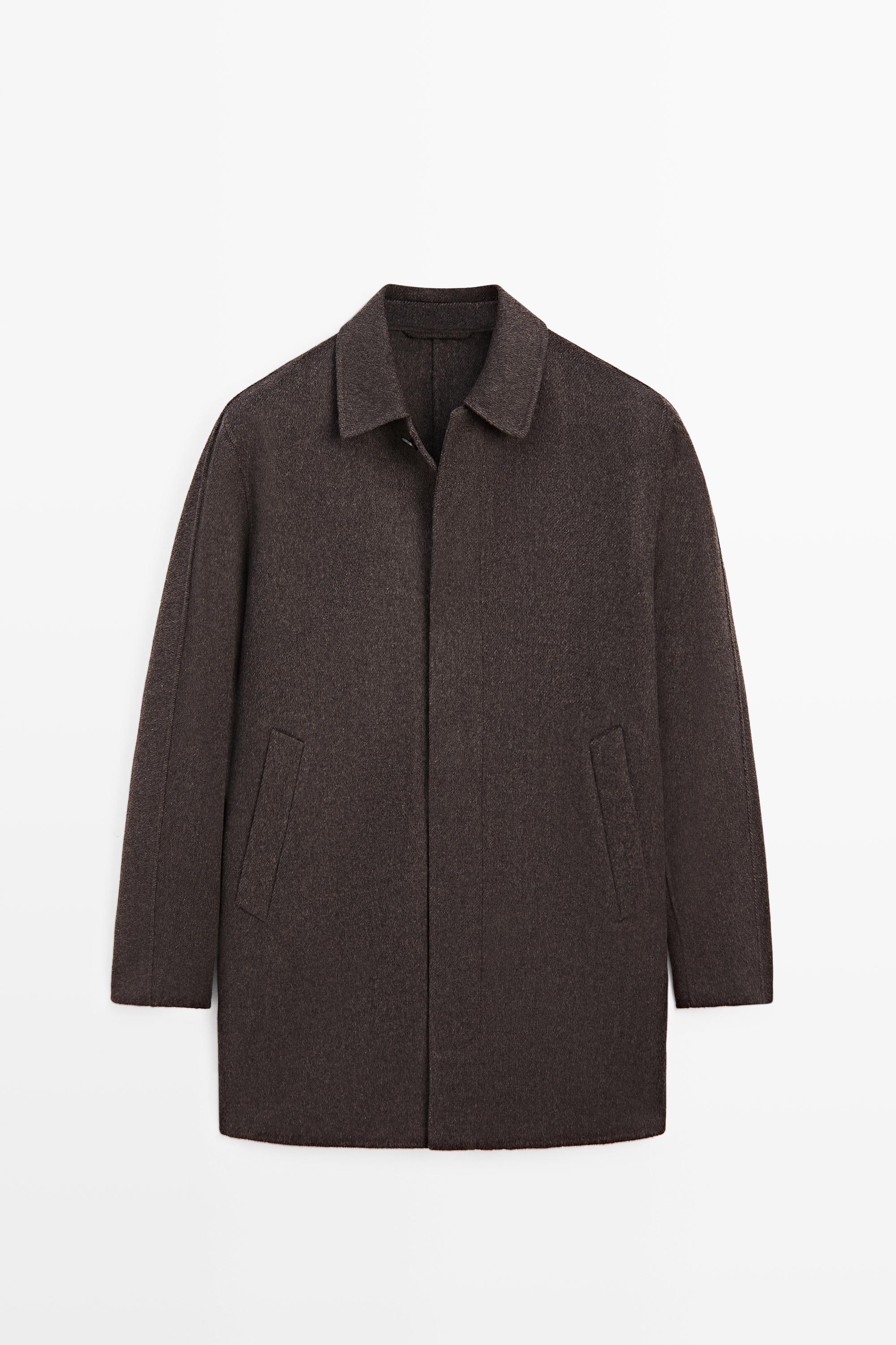 Double-faced wool blend short coat