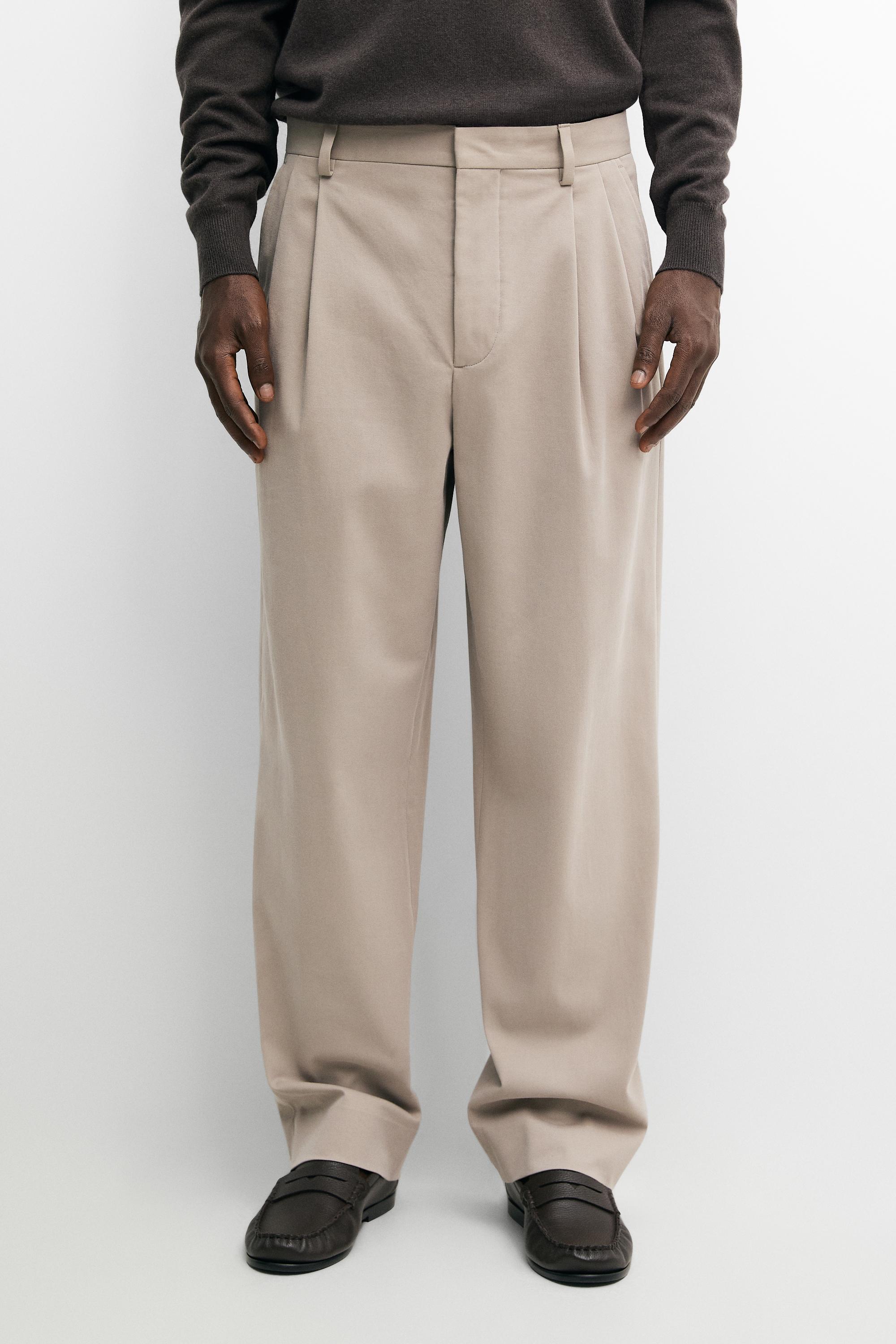 Cotton blend darted pants