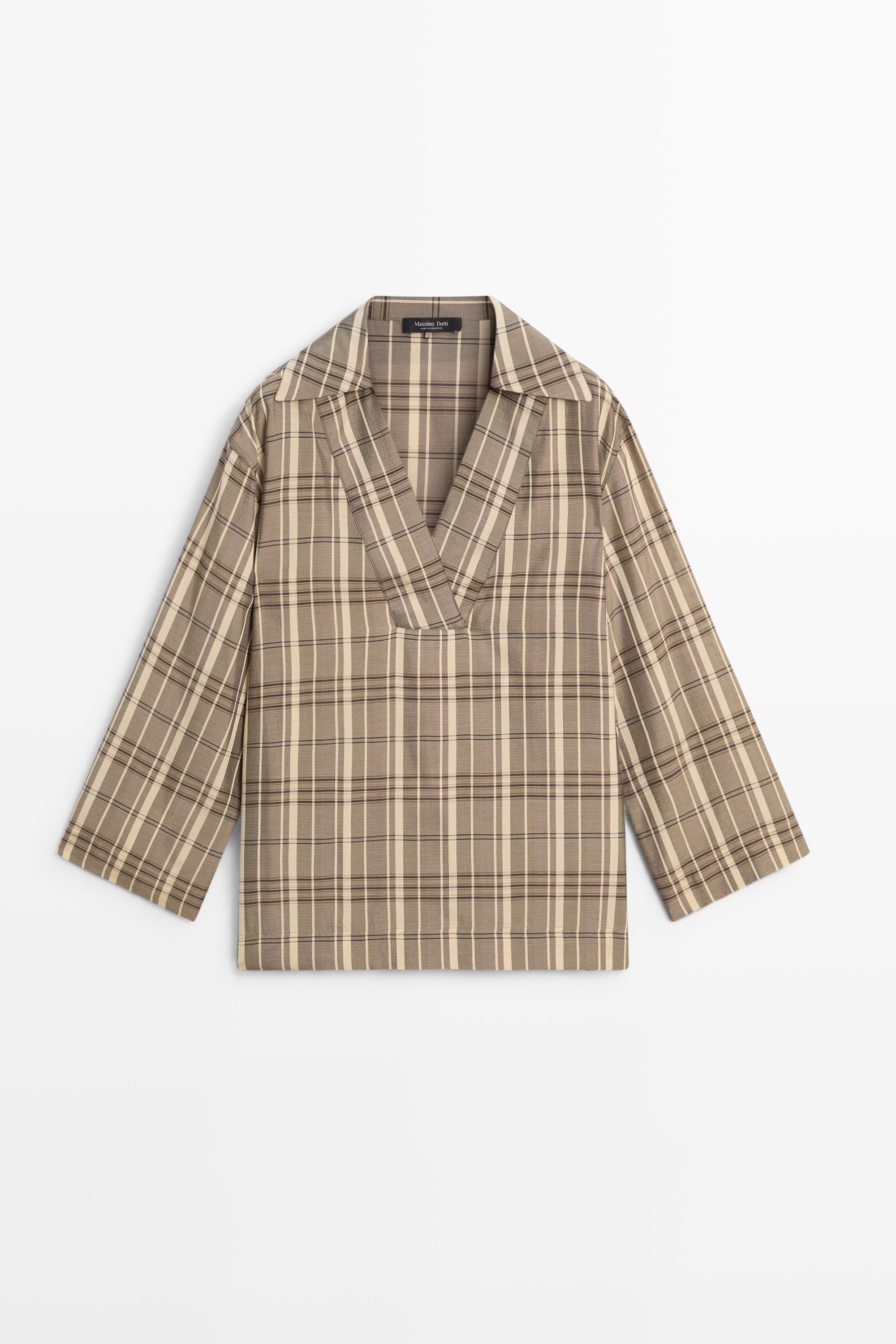 加大码格纹 Polo 衫