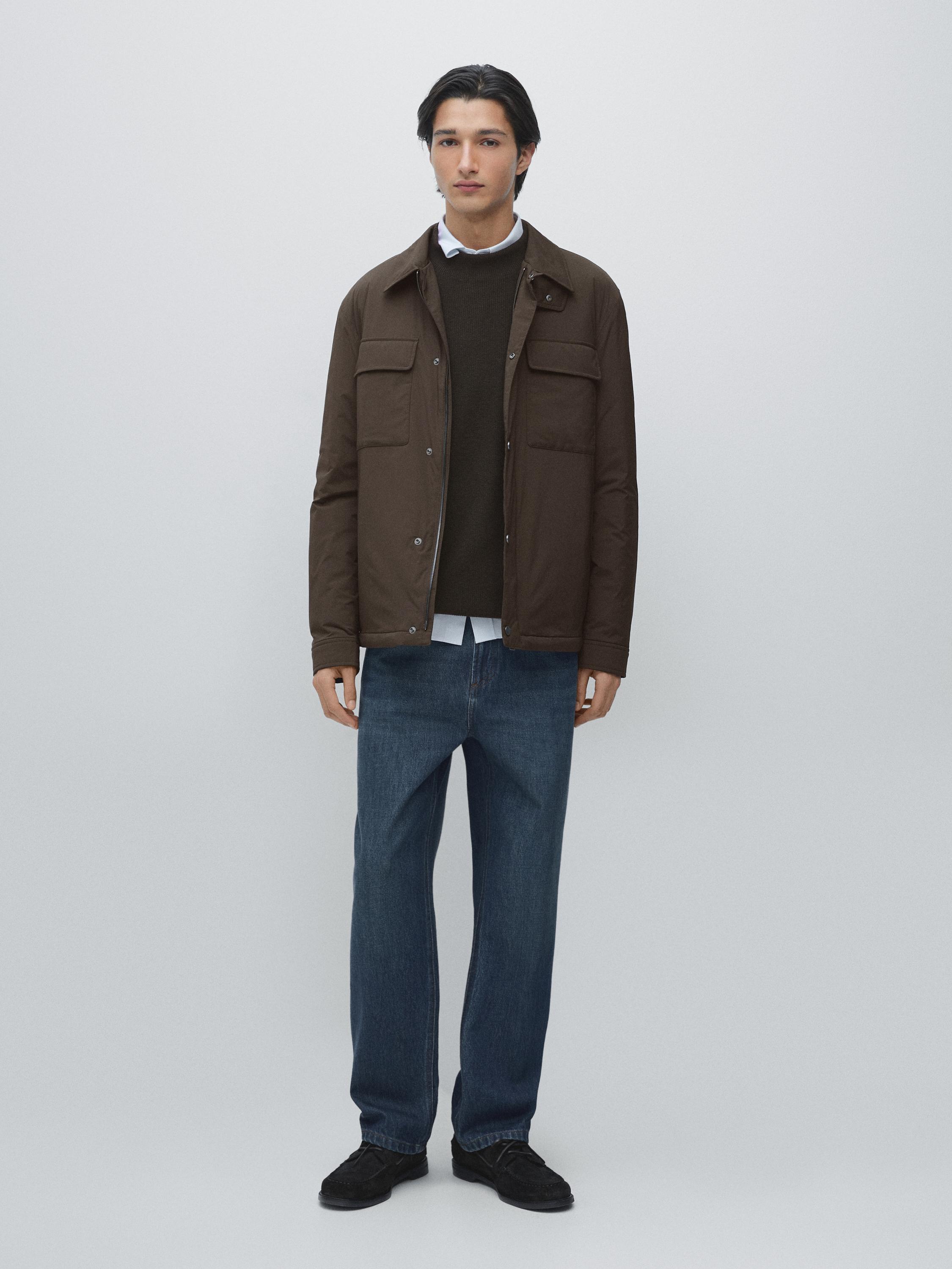 Overshirt with pockets and collar piece