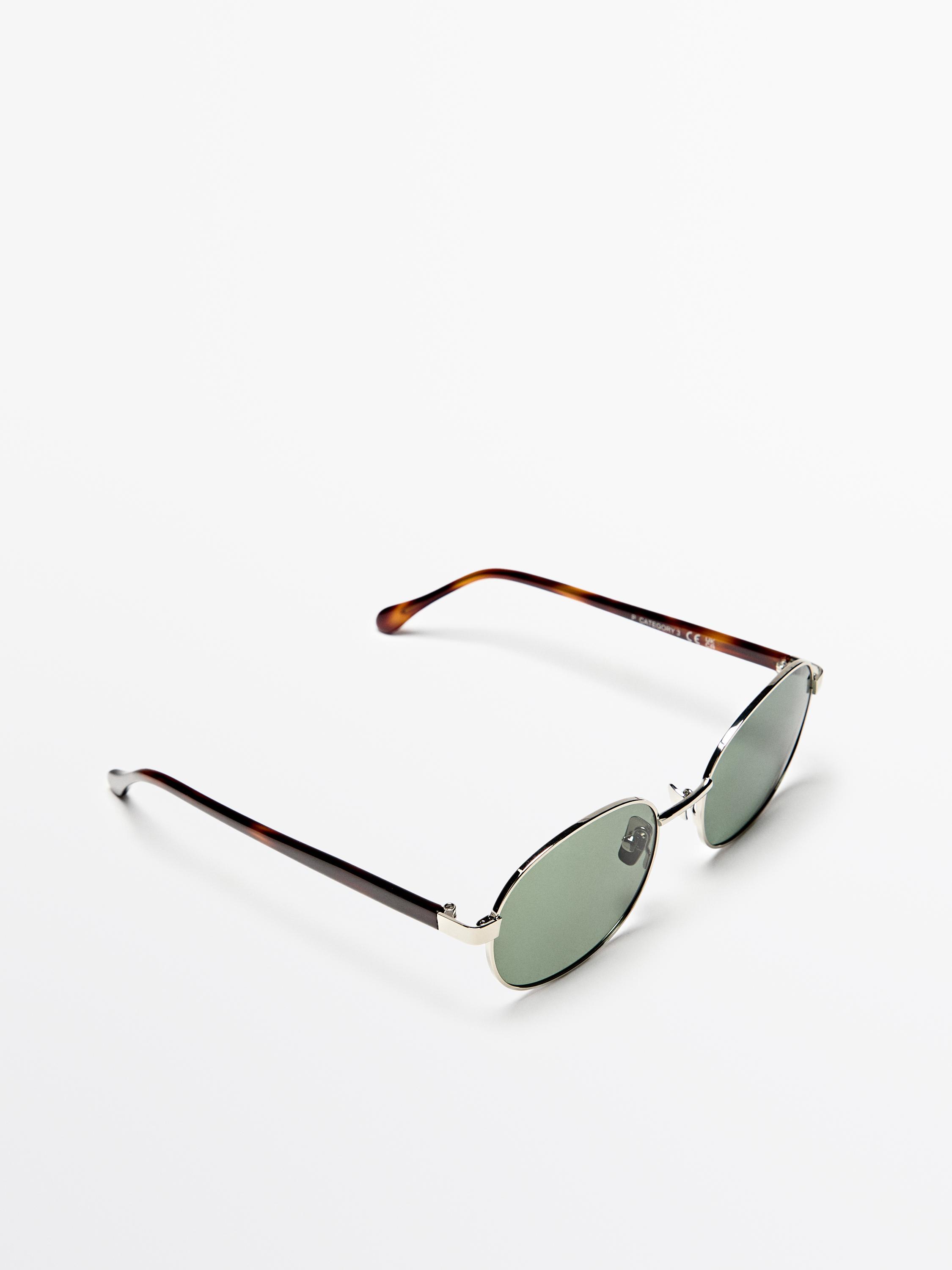 Round metal sunglasses - tortoiseshell effect
