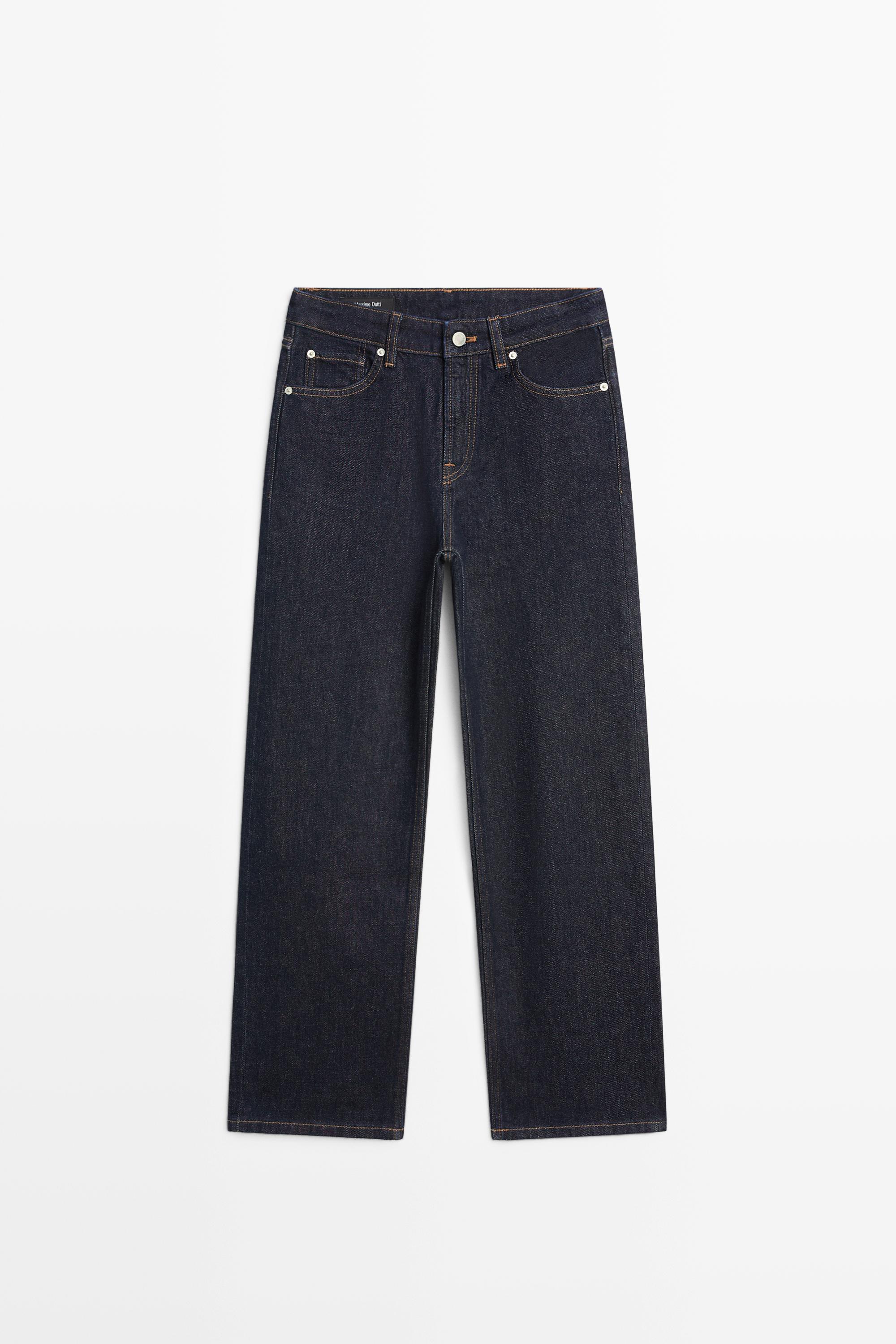 High-waist cropped straight-leg jeans