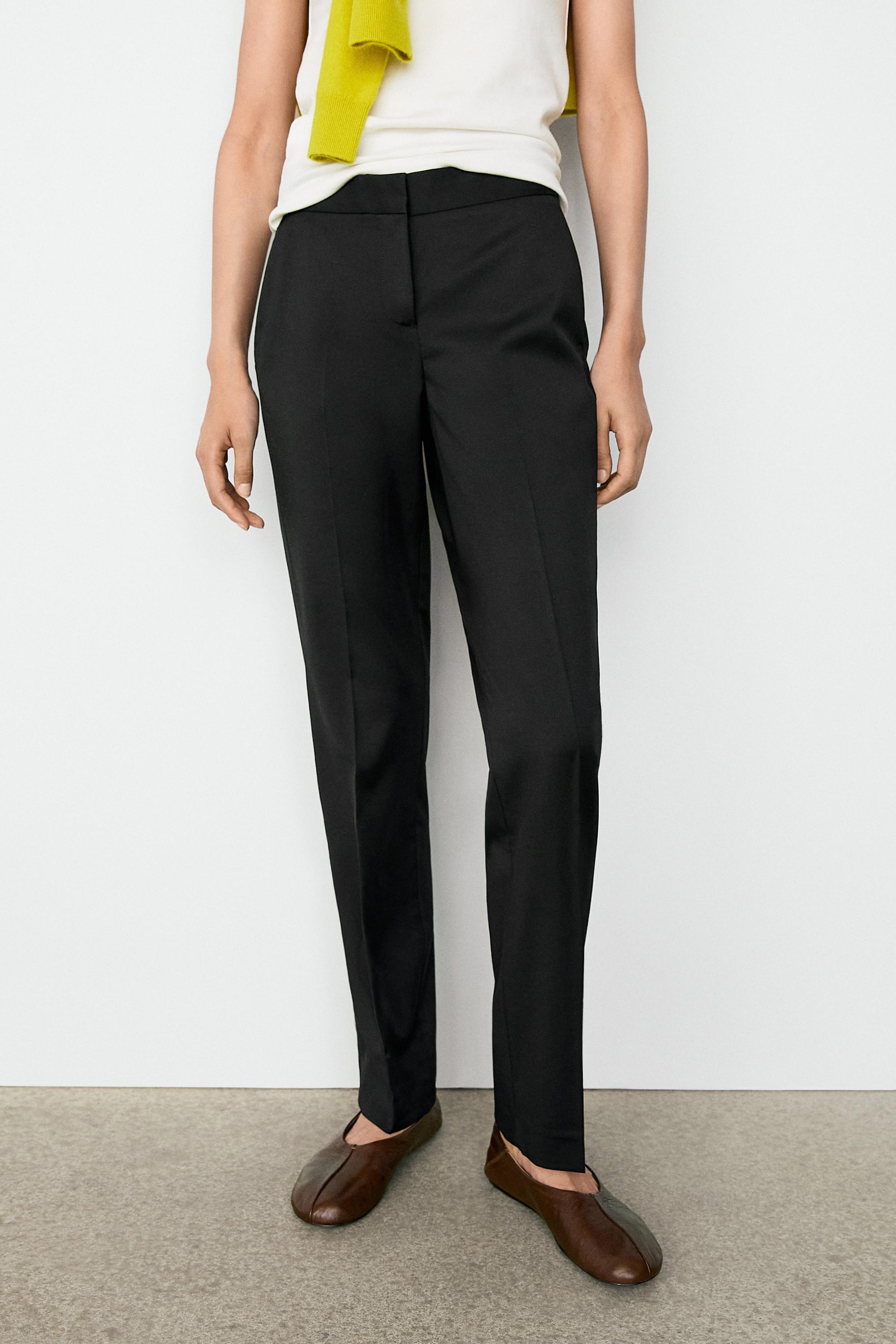 100% cool wool straight fit trousers