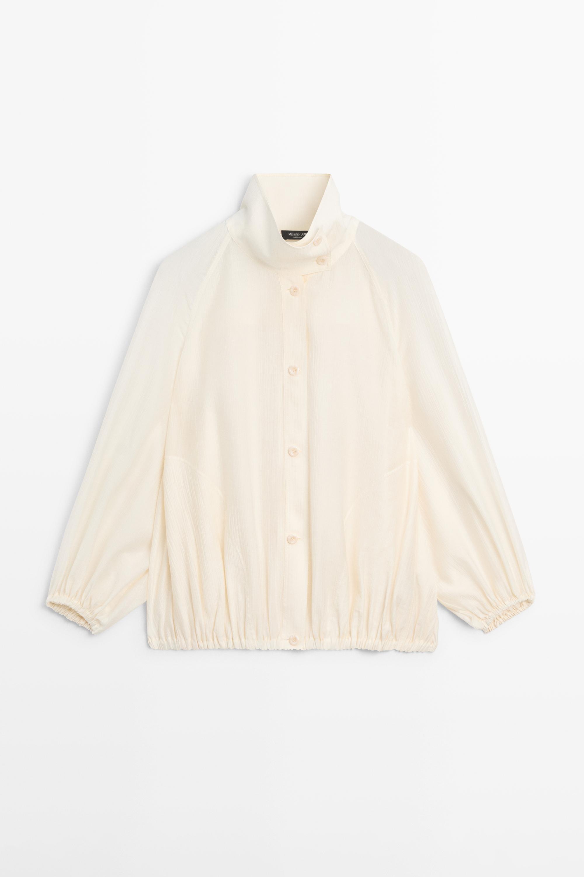 Flowy bomber jacket with puff detail