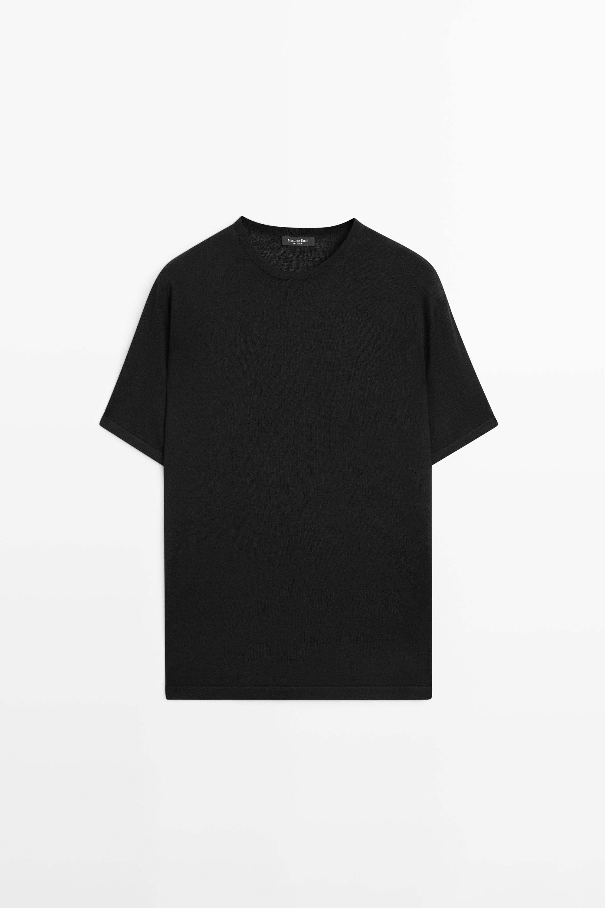 Wool blend knit T-shirt