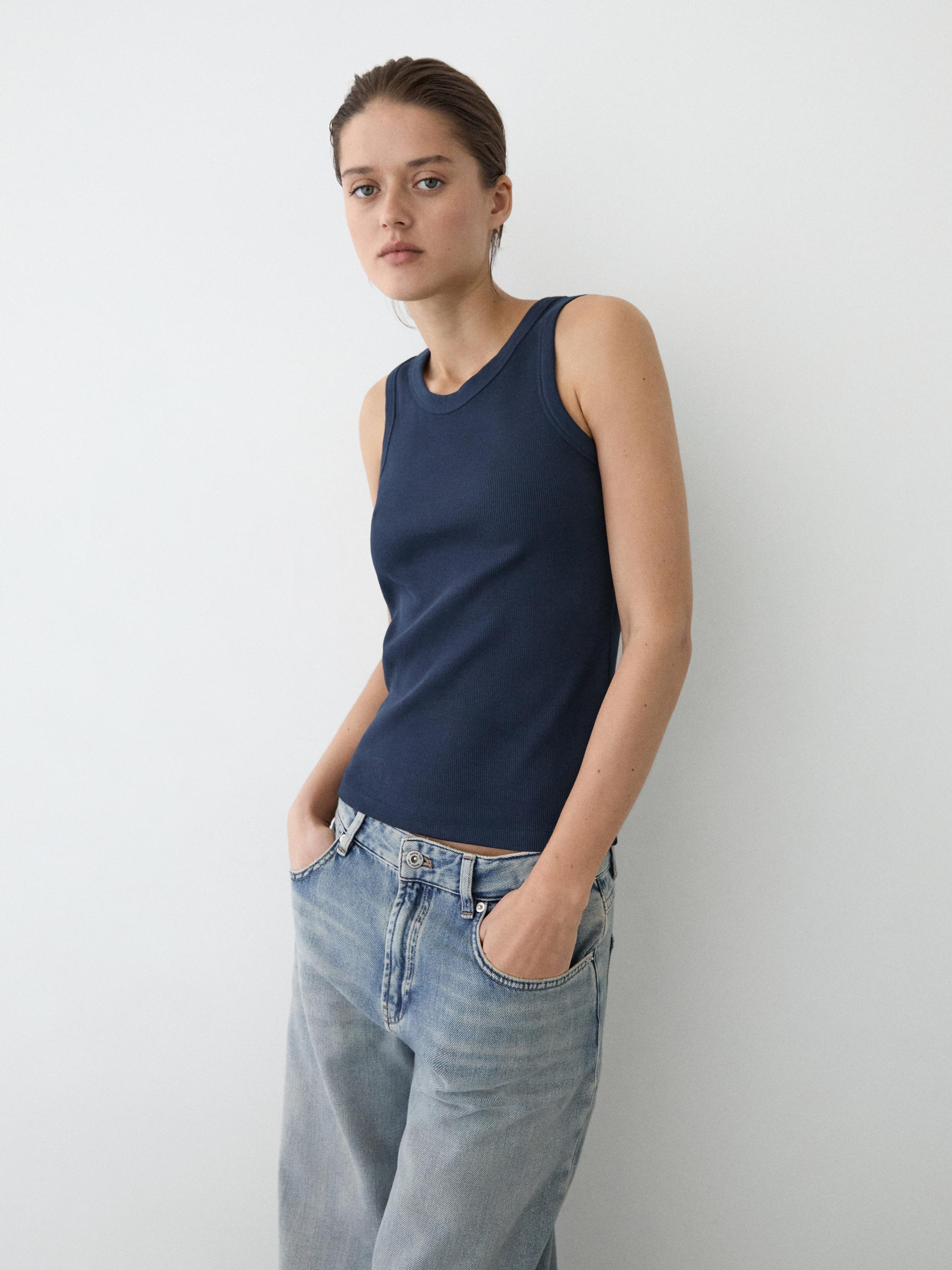Cotton blend halter top