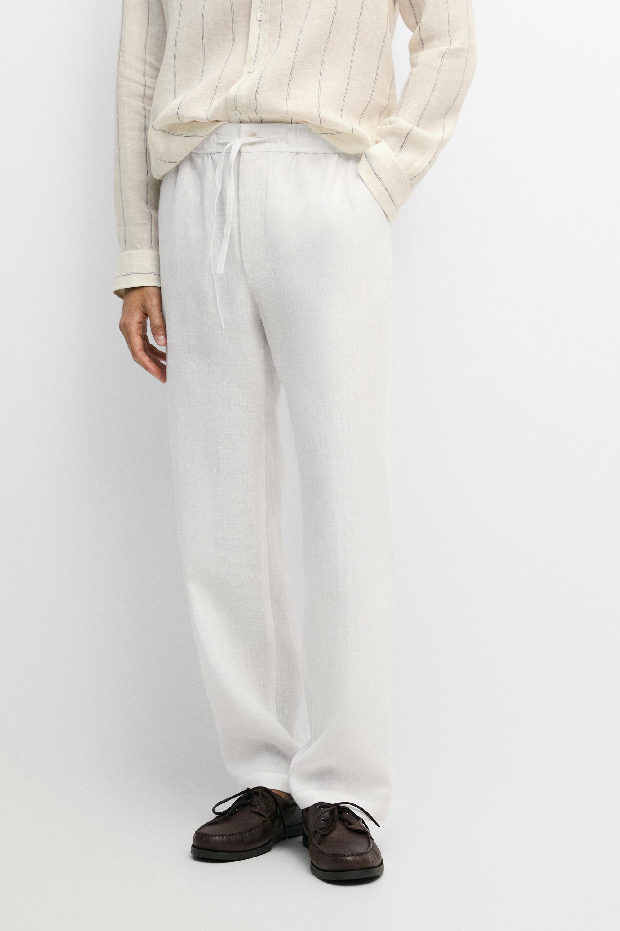 100% linen jogger fit pants