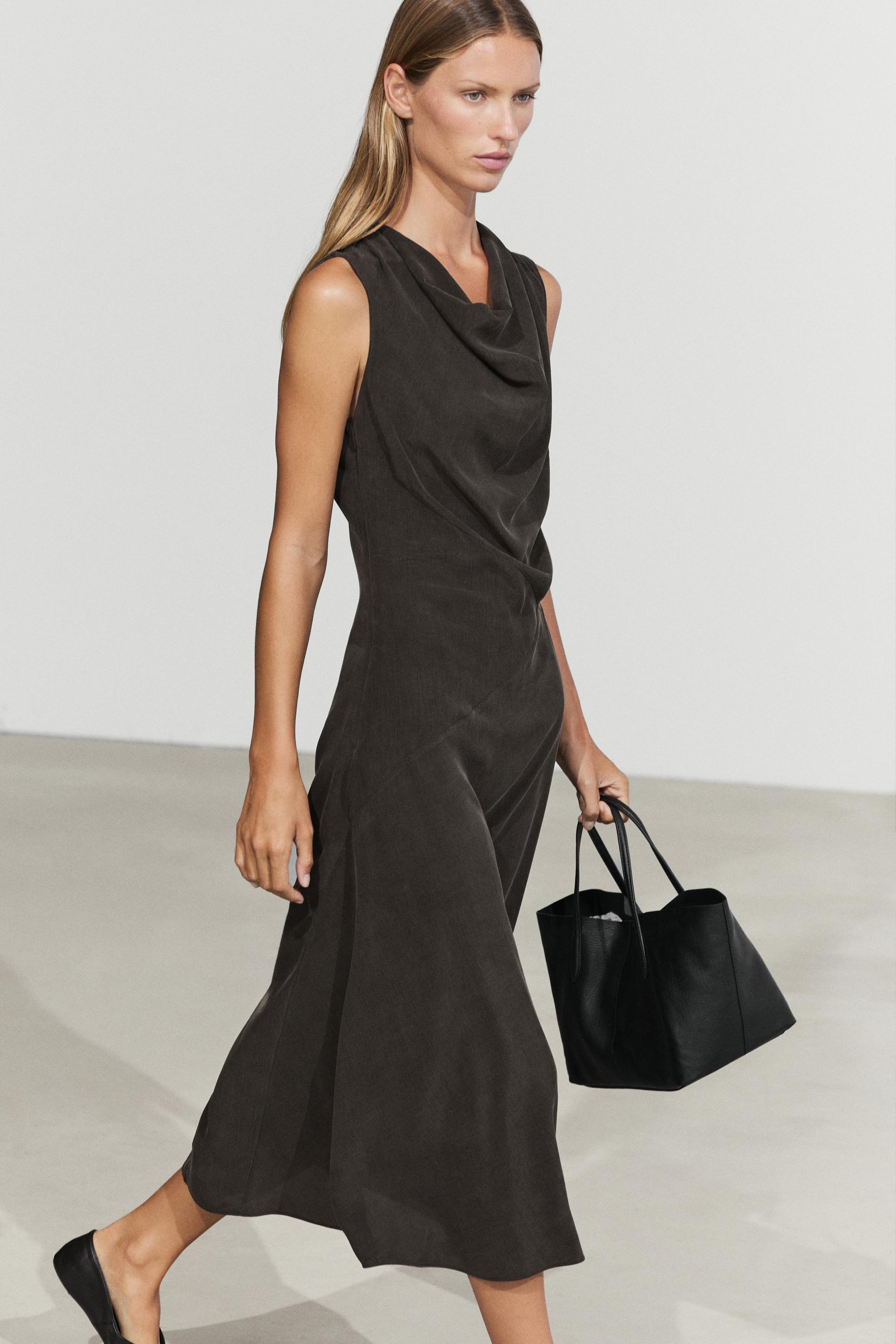 Draped detail midi dress