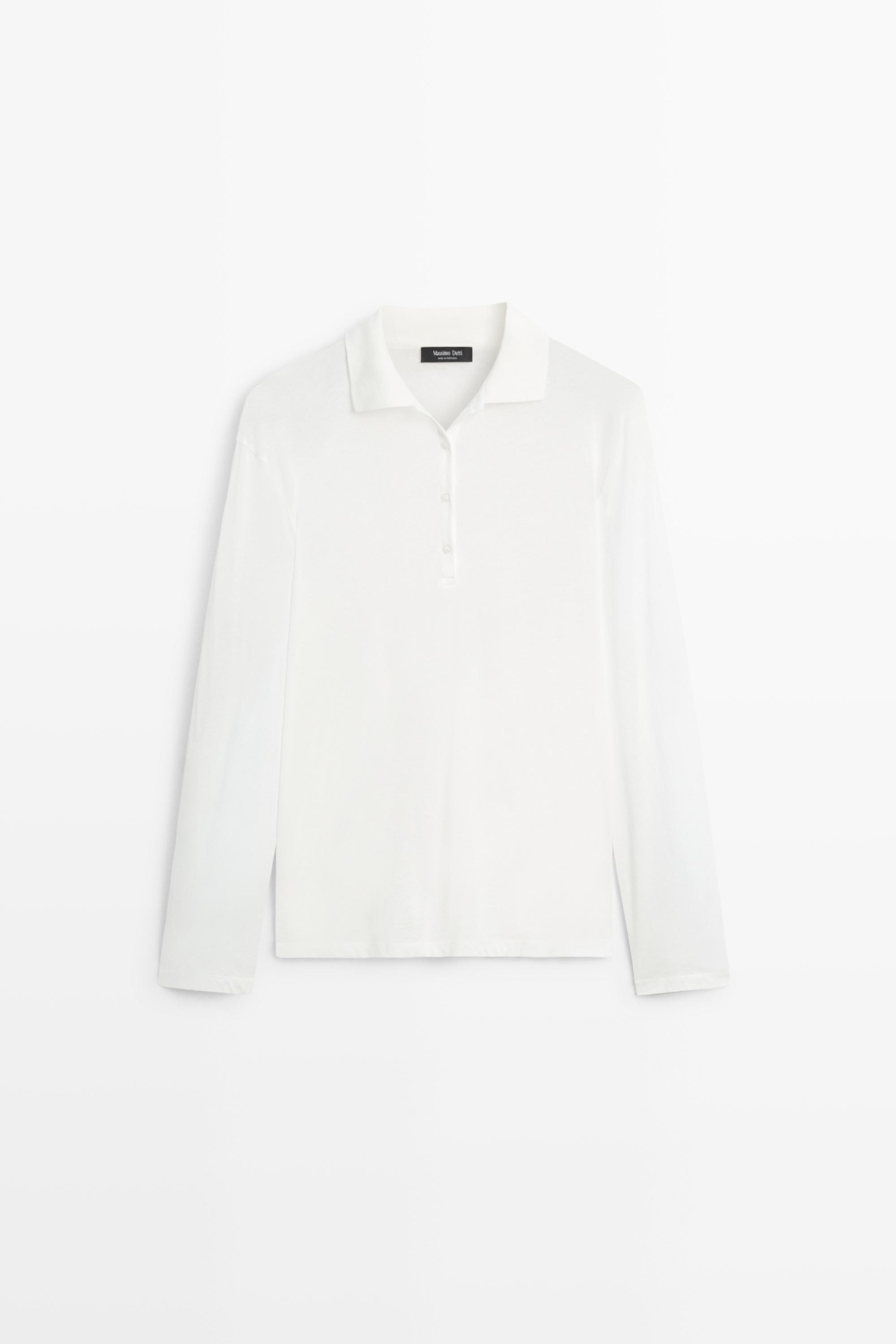100% cotton long sleeve polo shirt