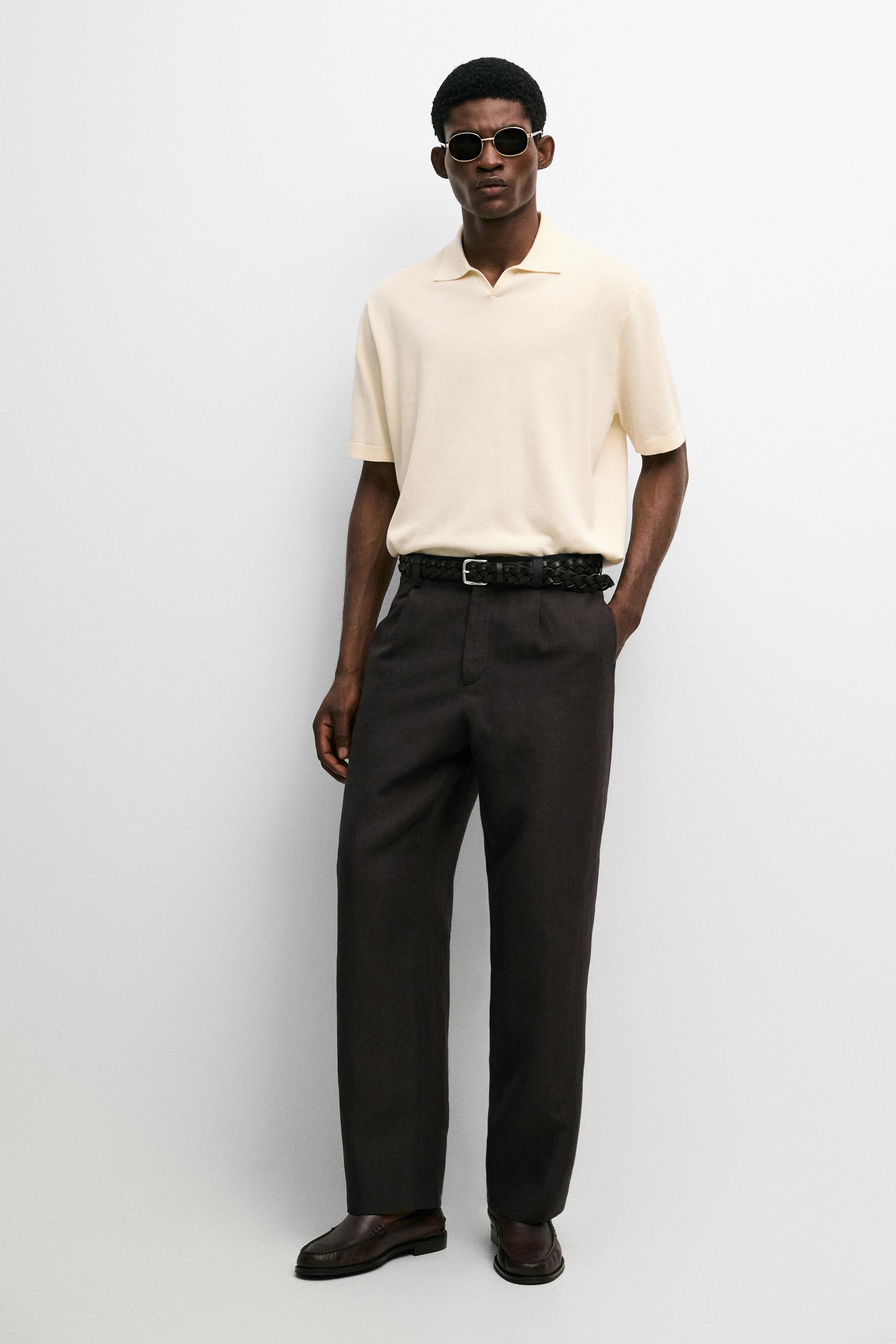 100% cotton V-neck knit polo