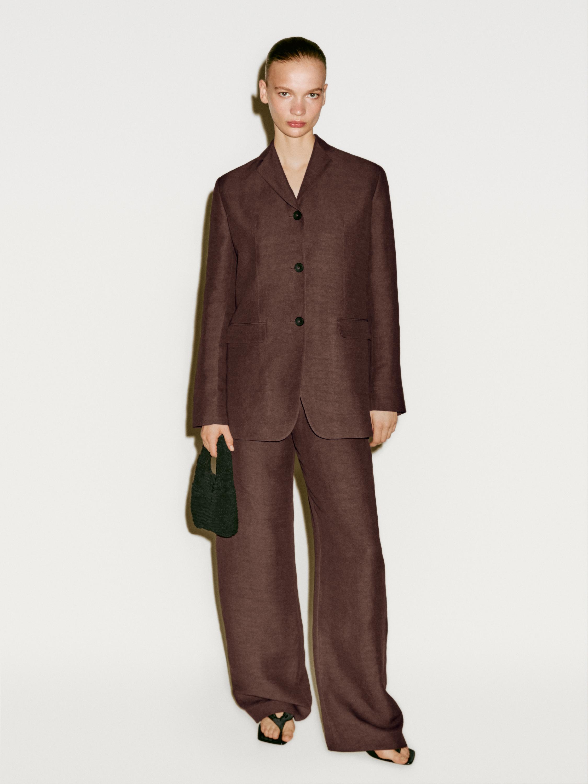 Flowing linen blend suit trousers - Limited Edition