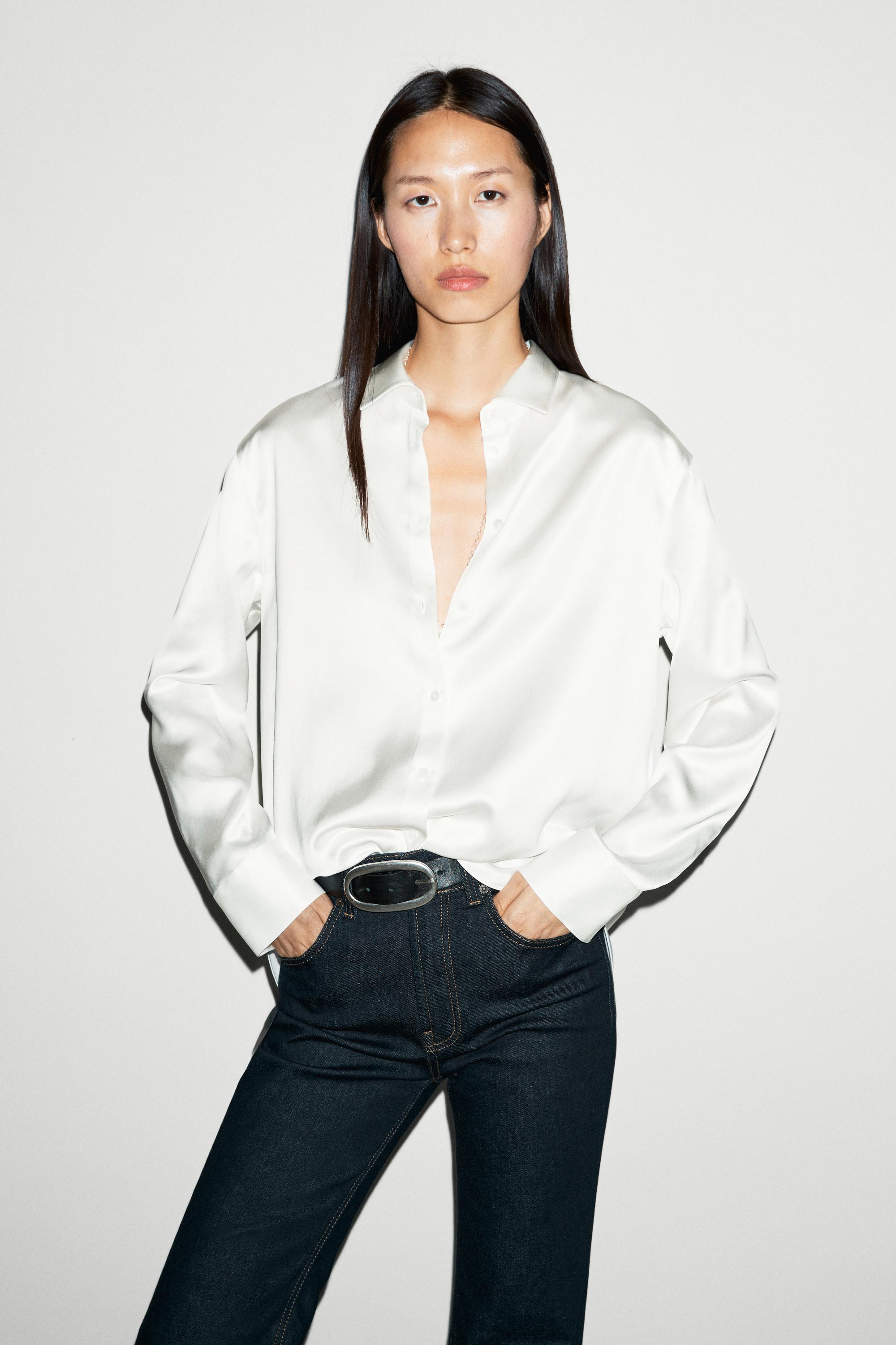 Flowing satin shirt