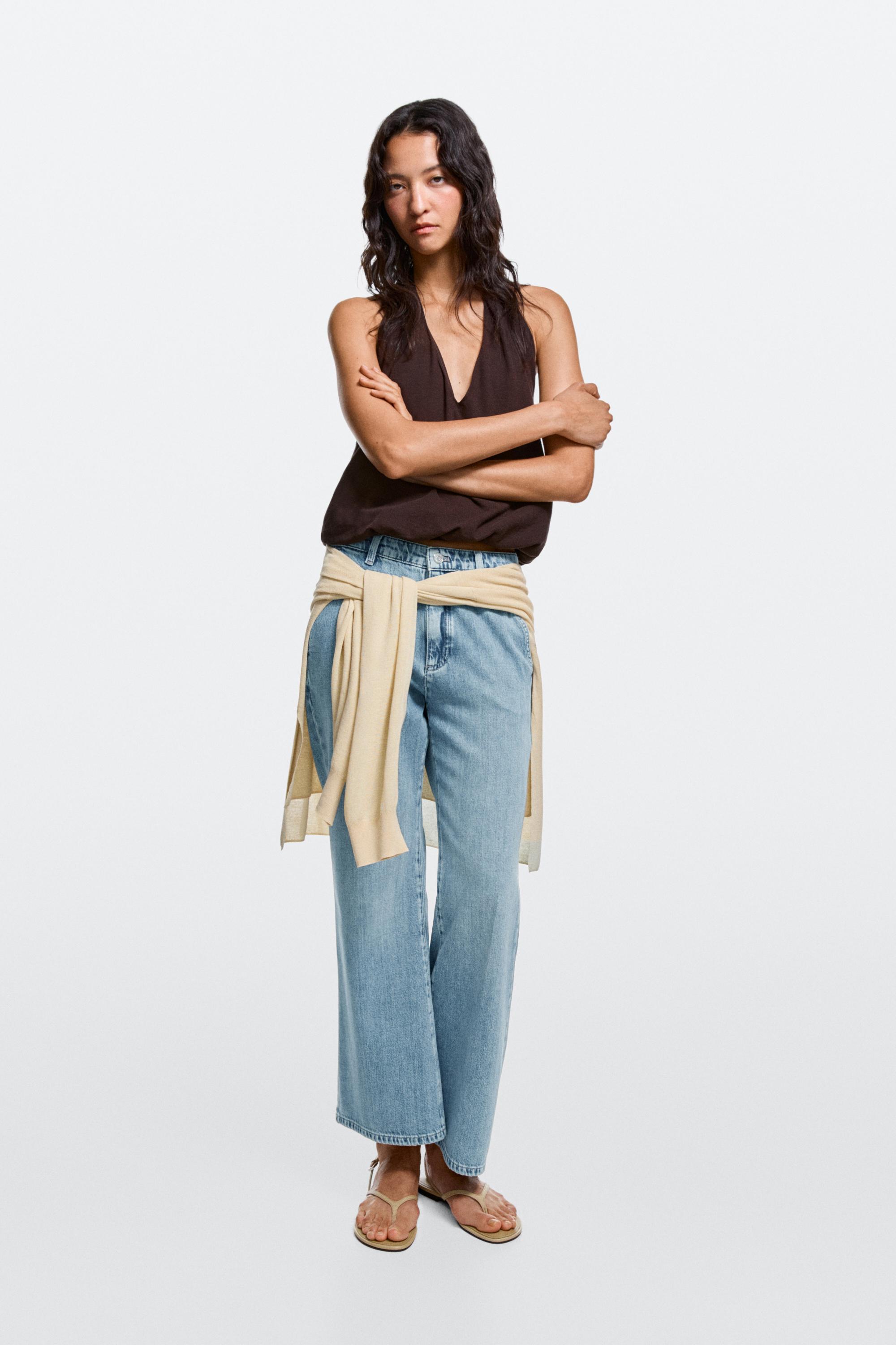 High-waist cropped flare jeans