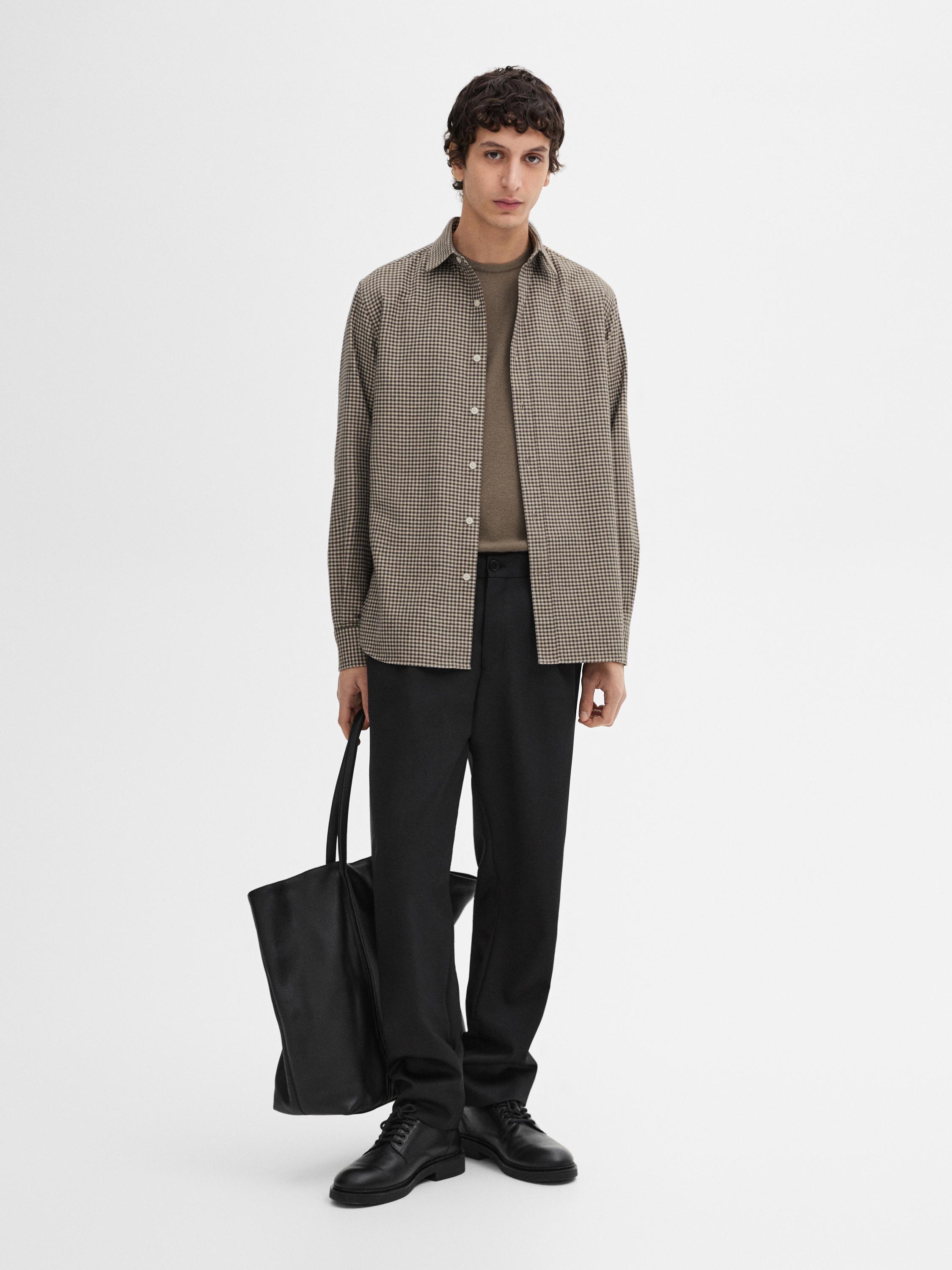 Regular fit twill cotton shirt