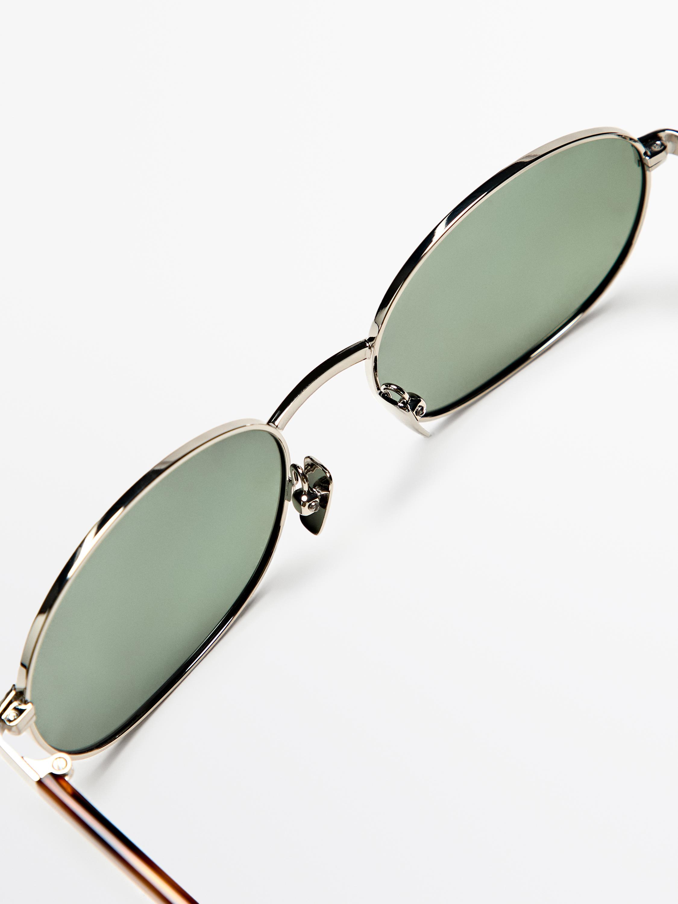 Round metal sunglasses - tortoiseshell effect