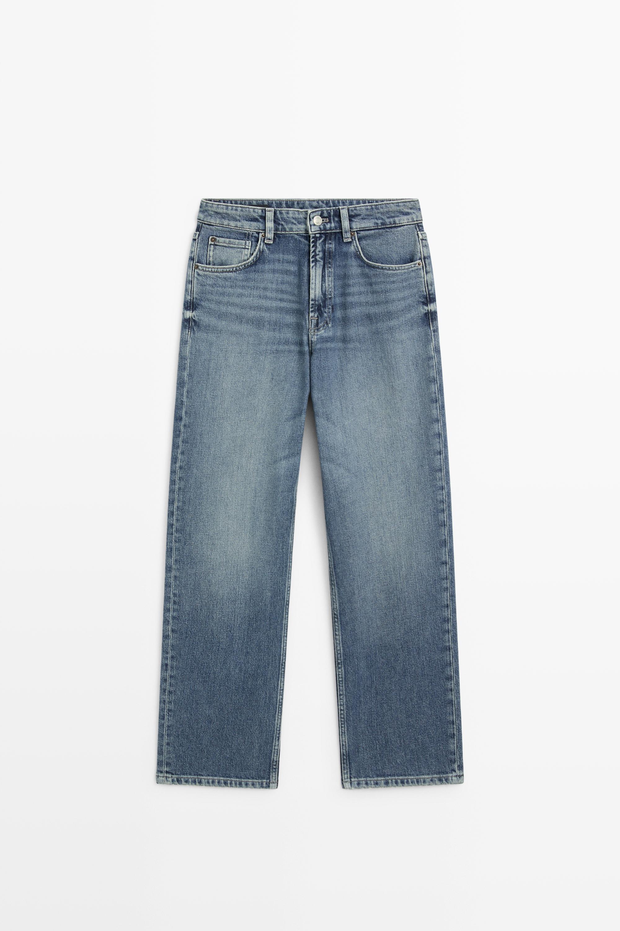High-waist cropped straight-leg jeans