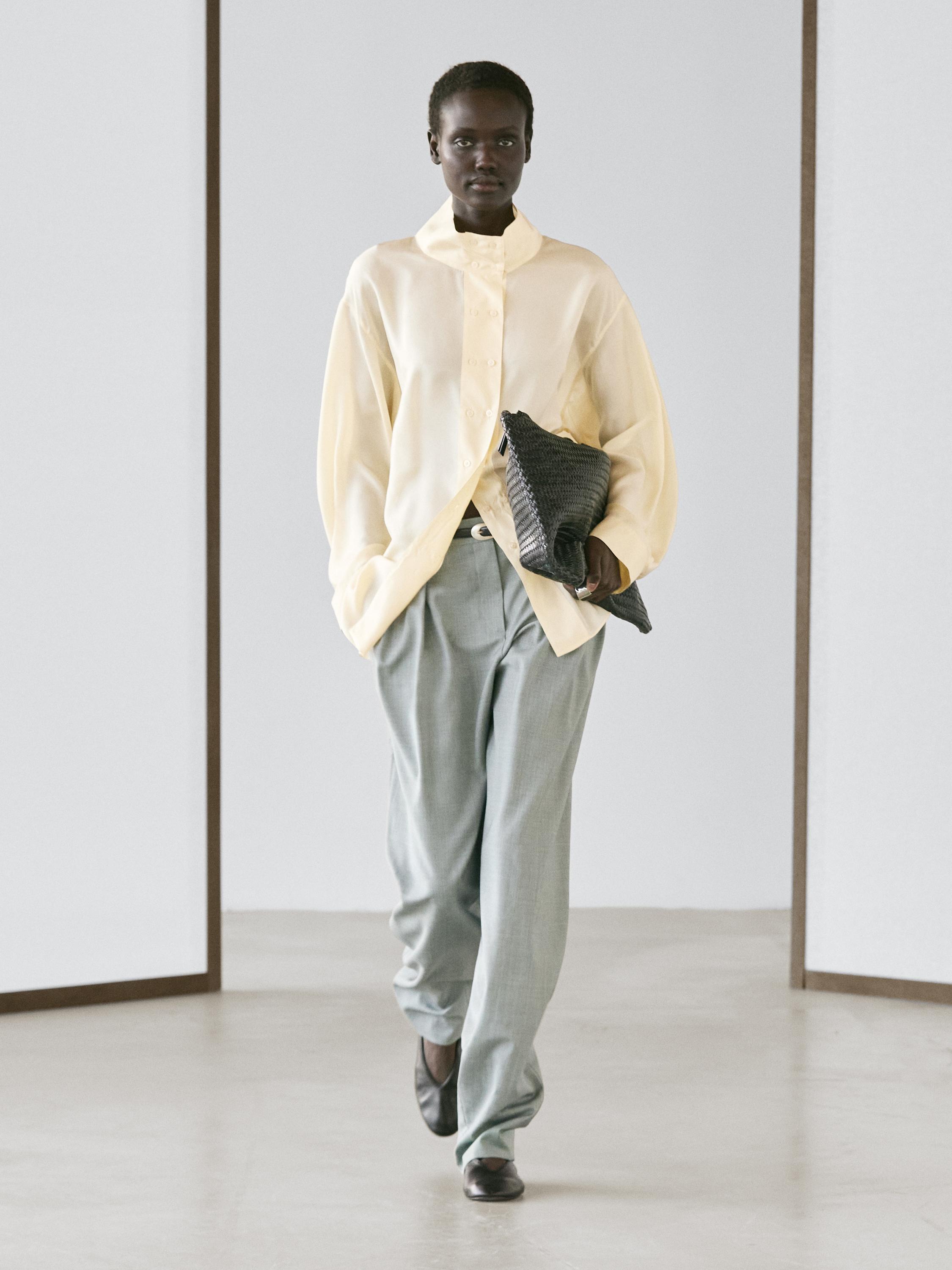 Silk shirt with button details